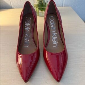 Calvin Klein Glossy Red Heels